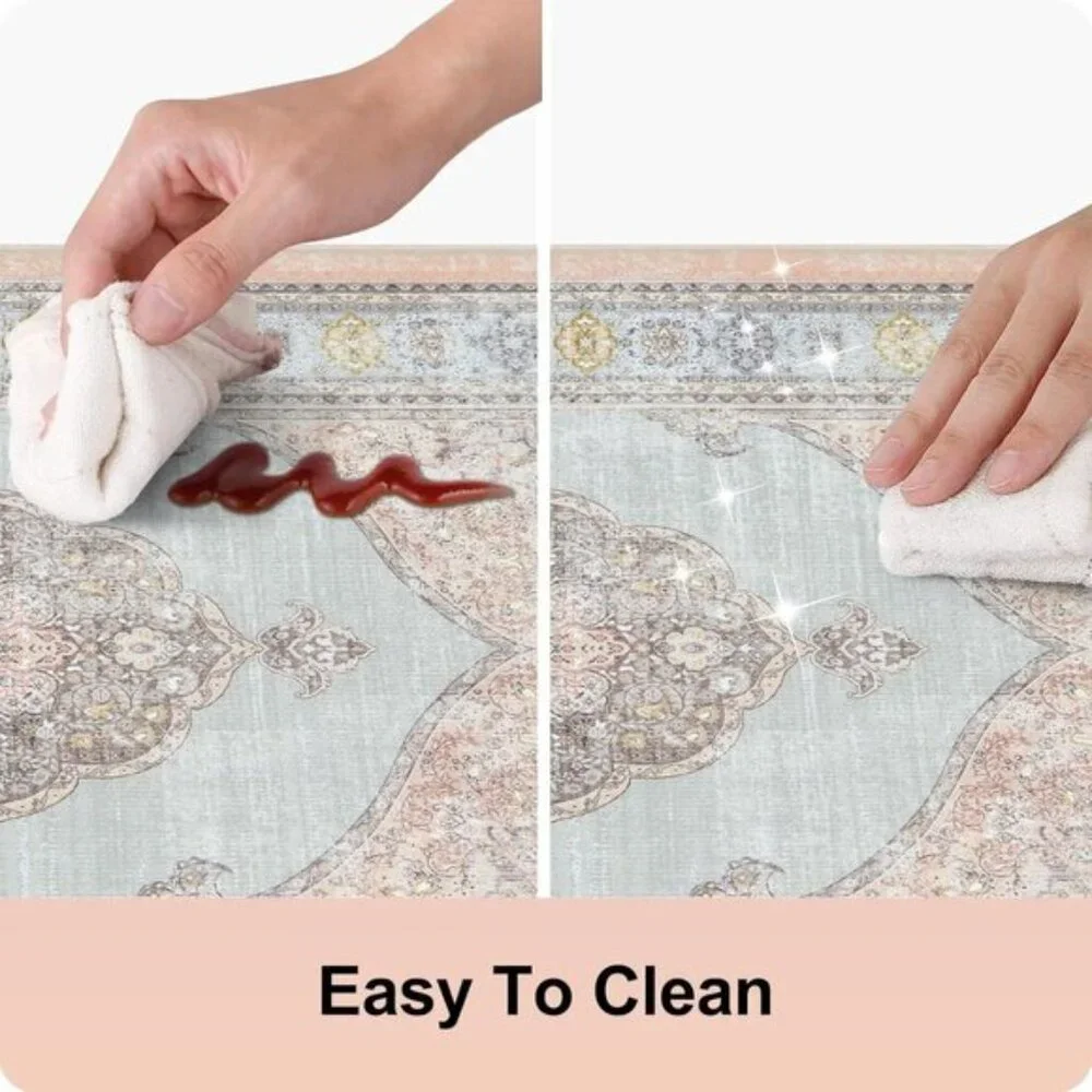 New 2Pcs Pink Kitchen Mat Set, Non Slip Cushioned Anti-Fatigue Floor Rugs